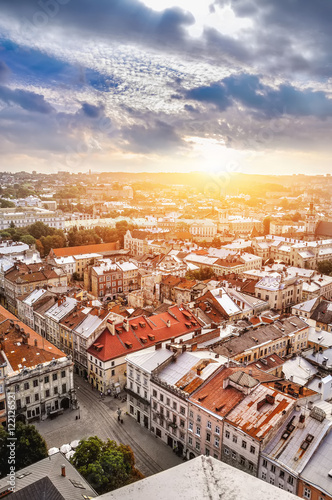 Panoramic view of Old Lviv Ukraine