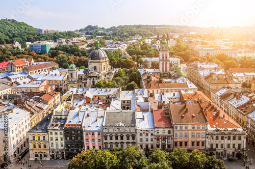 Panorama of the city of Lviv photo