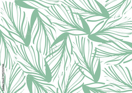 Abstract green natural leaves wallpaper and background  pattern vintage art design