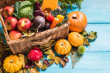 Thanksgiving concept, local harvest produce