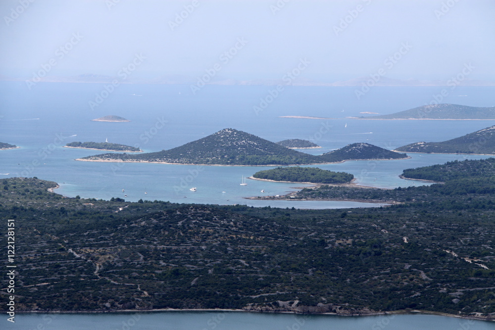 Small croatian islands on horizon