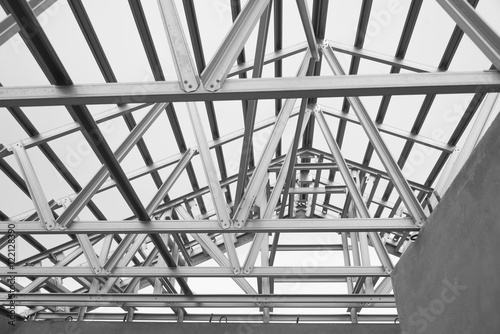 Structure of steel roof.