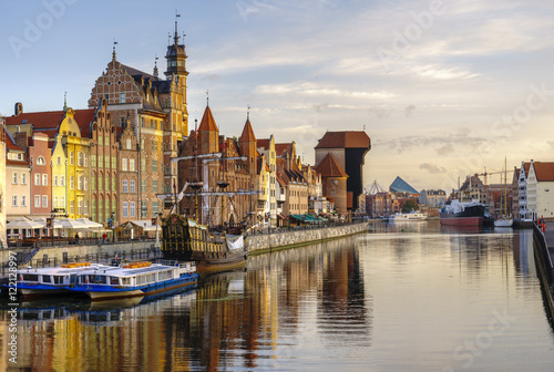 Cityscape of Gdansk in Poland,beautiful view of the old city in the morning