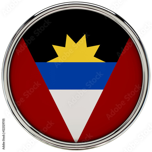 Free Download Antigua and Barbuda Flag Glossy Button/icon (3d rendering). - GFXLoad