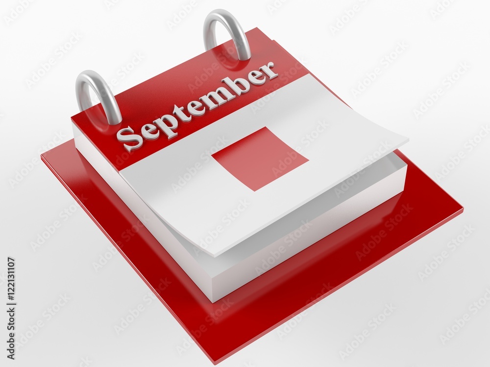 3d Illustration Calendar of September Stock Illustration | Adobe Stock