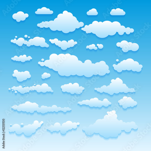 Fototapeta Naklejka Na Ścianę i Meble -  Blue sky with clouds vector nature