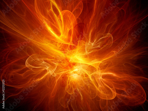Fiery red flame fractal