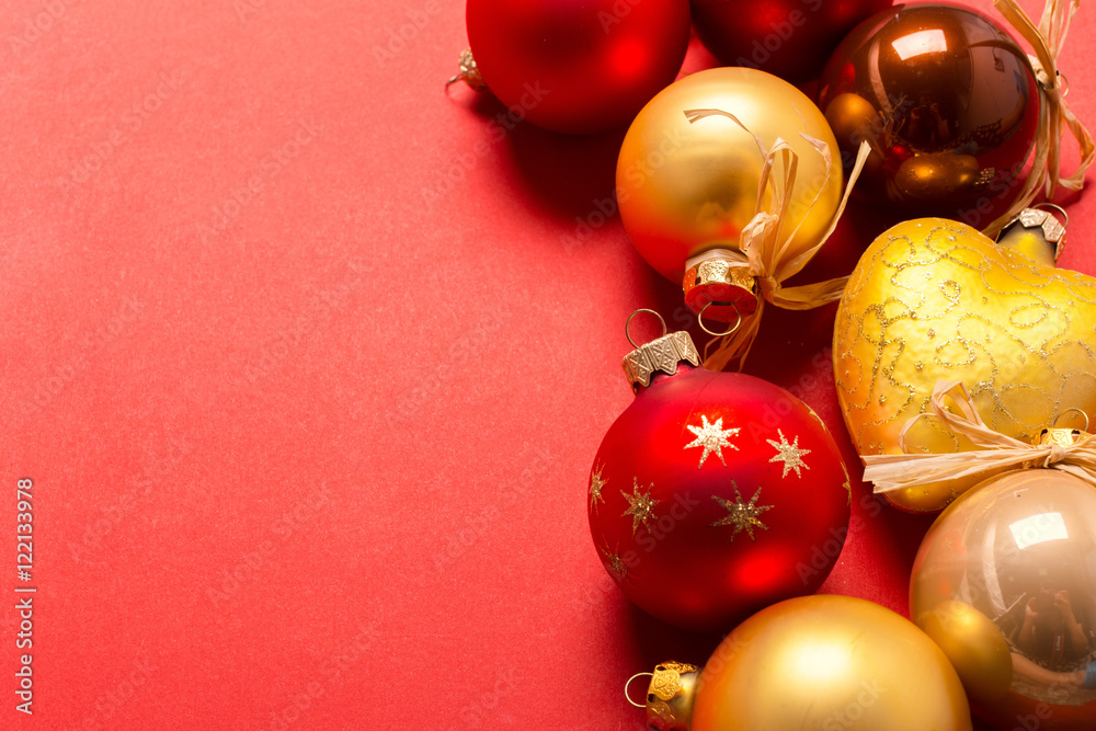 Xmas or new year composition with holiday decorations Xmas or new year composition with holiday decorations