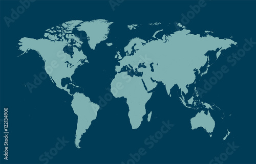 world map blue flat design