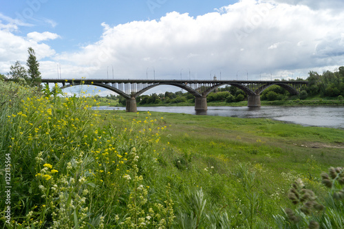 Bridge on the river  in Staritsa