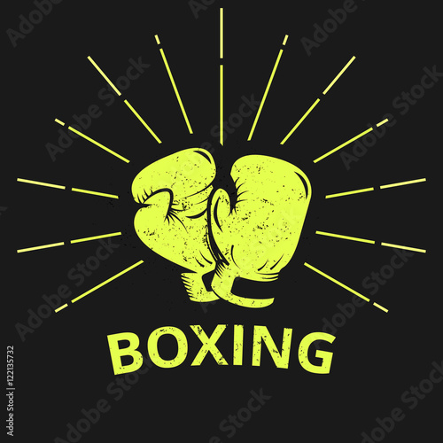 Boxing. Boxing gloves. the old school style. Vector