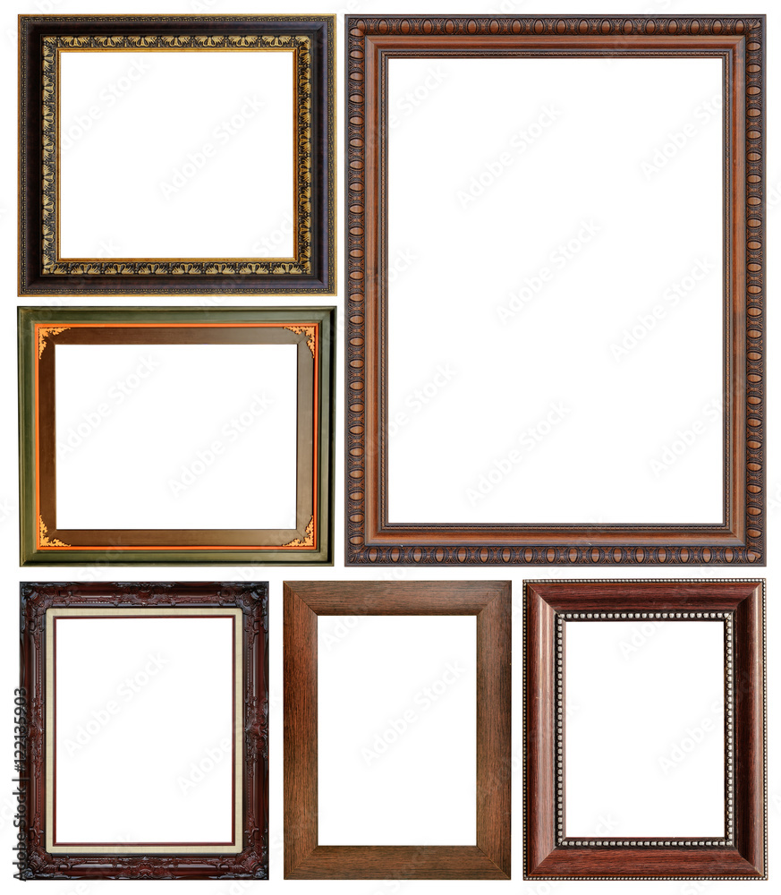 Antique frame isolated on white background. Antique frame isolated on white background.