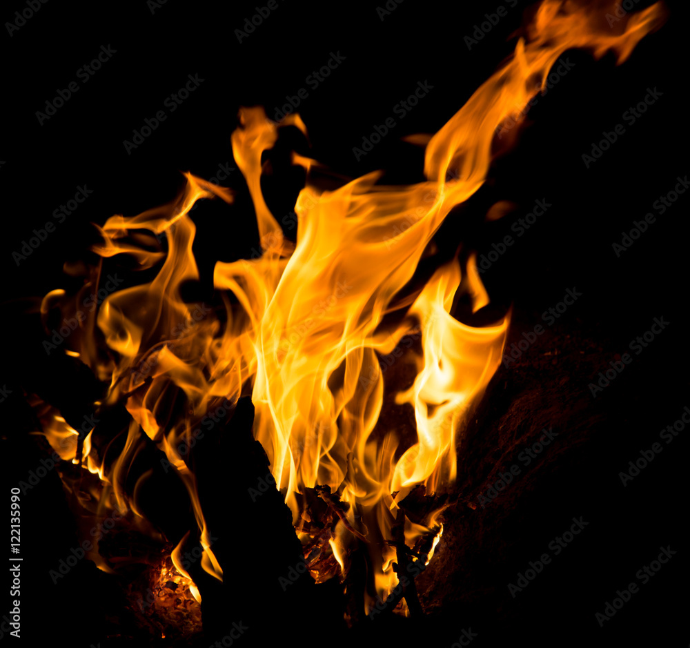 fire with sparks on a black background fire with sparks on a black background