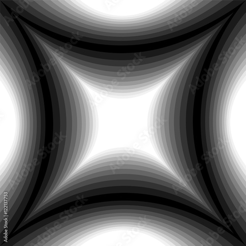 Monochrome Pattern of Concave Rectangle Gently Shimmering from  light to dark. Visual Volume Effect.  Polygonal Geometric Abstract Background. Vector Illustration.