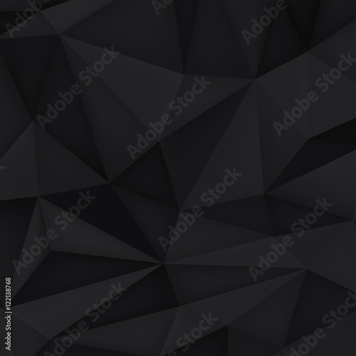 Low polygon shapes background, triangles mosaic, vector design, creative background, templates design, black background