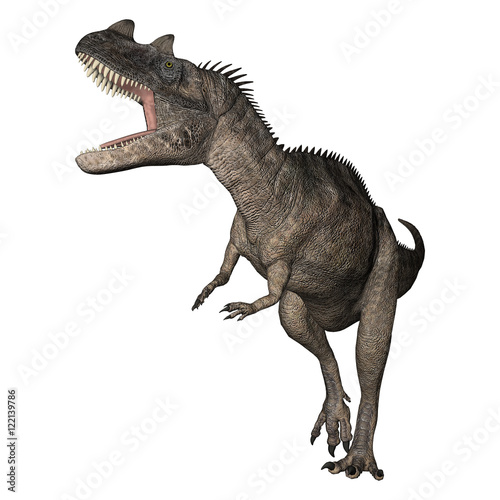 3D Rendering Dinosaur Ceratosaurus on White