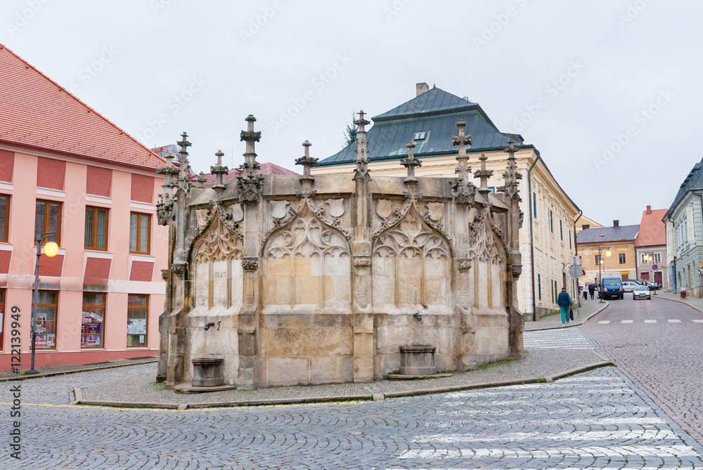 Kutna Hora UNESCO heritage town gothic stone fountain architecture city square Czech republic