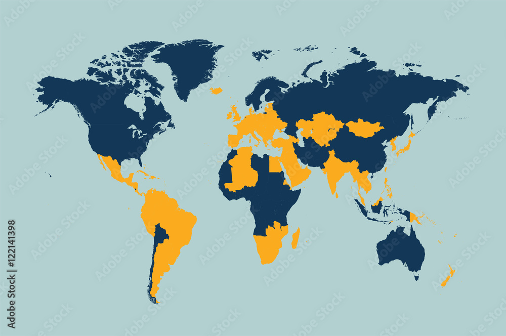 world map vector flat with borders - Illustration world map vector flat with borders - Illustration