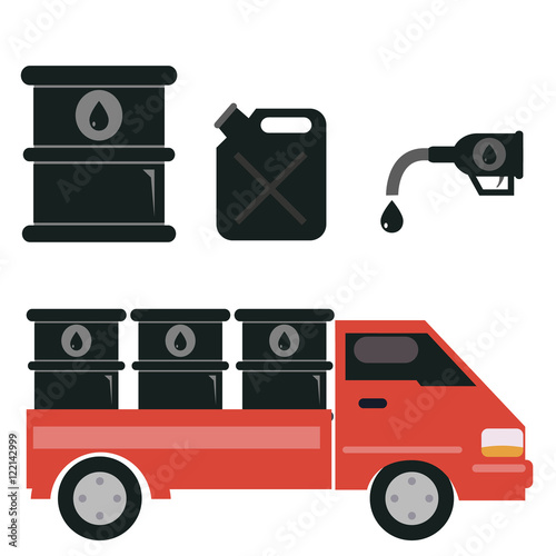 Oil transport , gas station and refinery