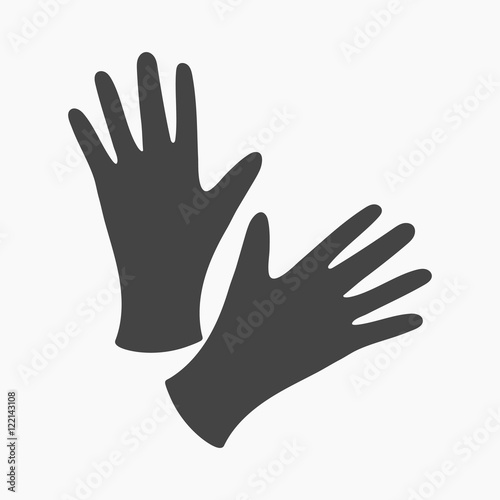 Black protective rubber gloves icon cartoon. Single tattoo icon from the big studio set.