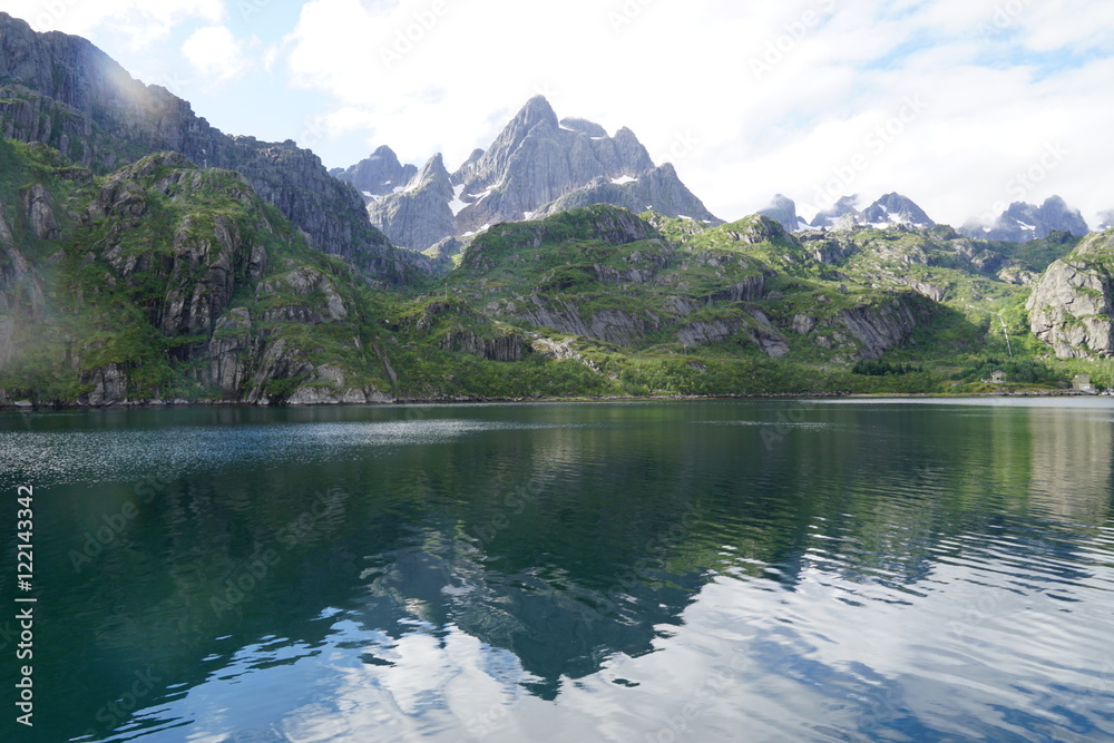The Trollfjord (Trollfjorden) in the Lofoten Islands, Norway