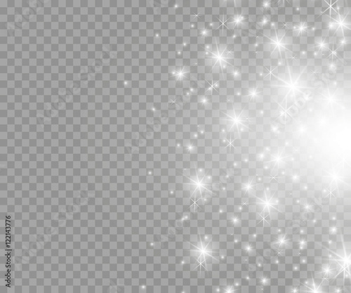 Canvas Print Vector glowing stars, lights and sparkles. Transparent effects