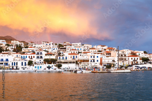 Batsi village on the coast of Andros island in Greece. © milangonda