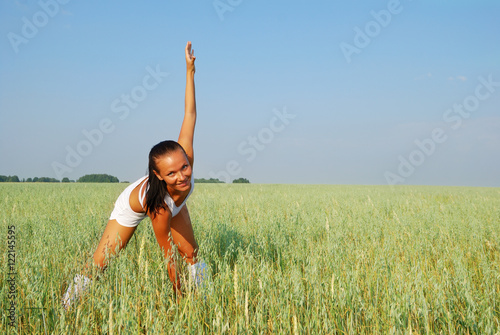 Young woman exercising