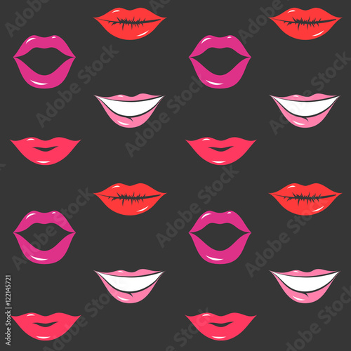 painted lips pattern seamless