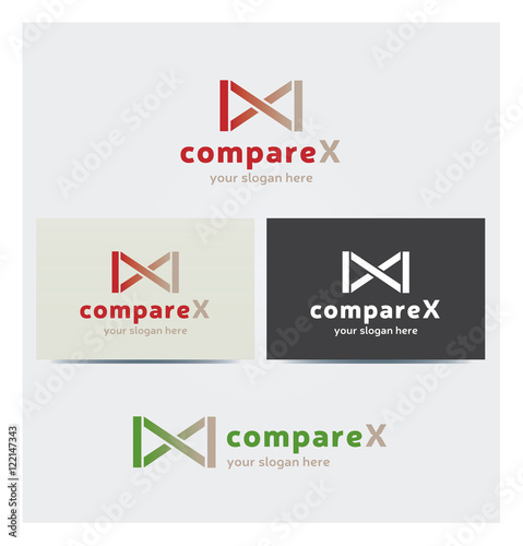 Logo Icône Infinité Lettre X Carte de Visite et Charte Graphique Entreprise Plusieurs Couleurs 