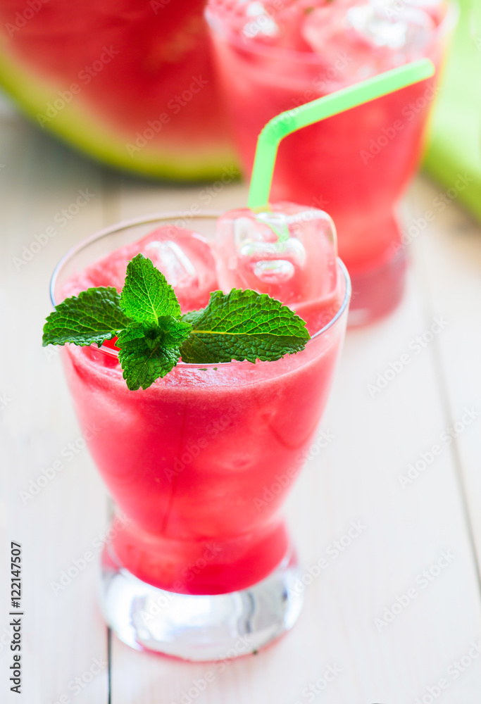 Watermelon drink in glasses