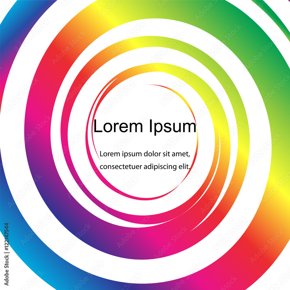 Rainbow Colored Circles on White, Abstract Background. Template for Labels, Banners, Badges, Posters, Stickers and Advertising Actions. Vector Illustration. Rainbow Colored Circles on White, Abstract Background. Template for Labels, Banners, Badges, Posters, Stickers and Advertising Actions. Vector Illustration.