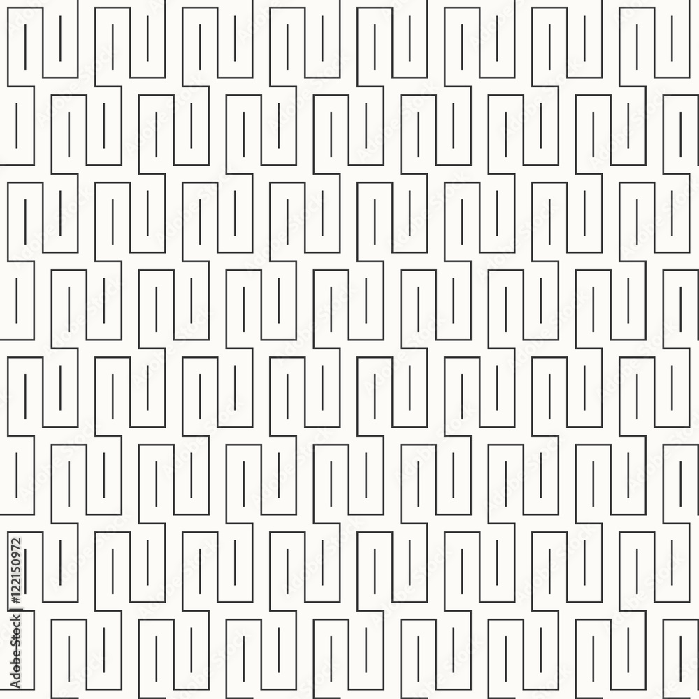 seamless monochrome maze geometric pattern.