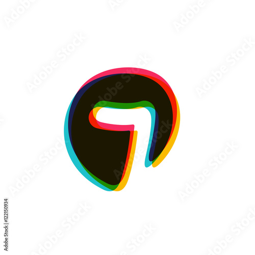 Number seven overlay logo with color shift. 7 icon.