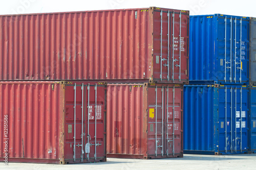 Yard of cargo container shipping.
