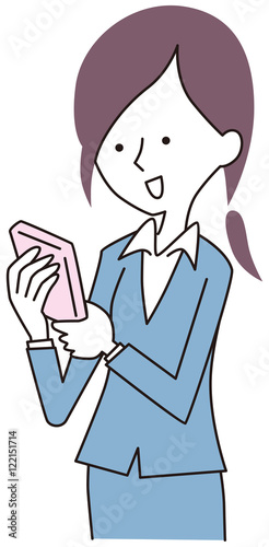 モバイルをさわるビジネスウーマン