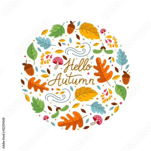 Autumn circle emblem