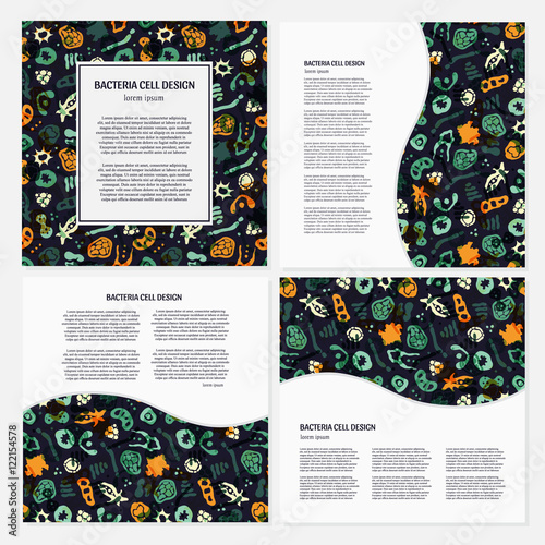 Bacteria business cards set