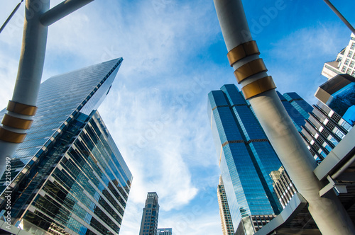 Modern Sky Pedestrian Bridge at Bangkok