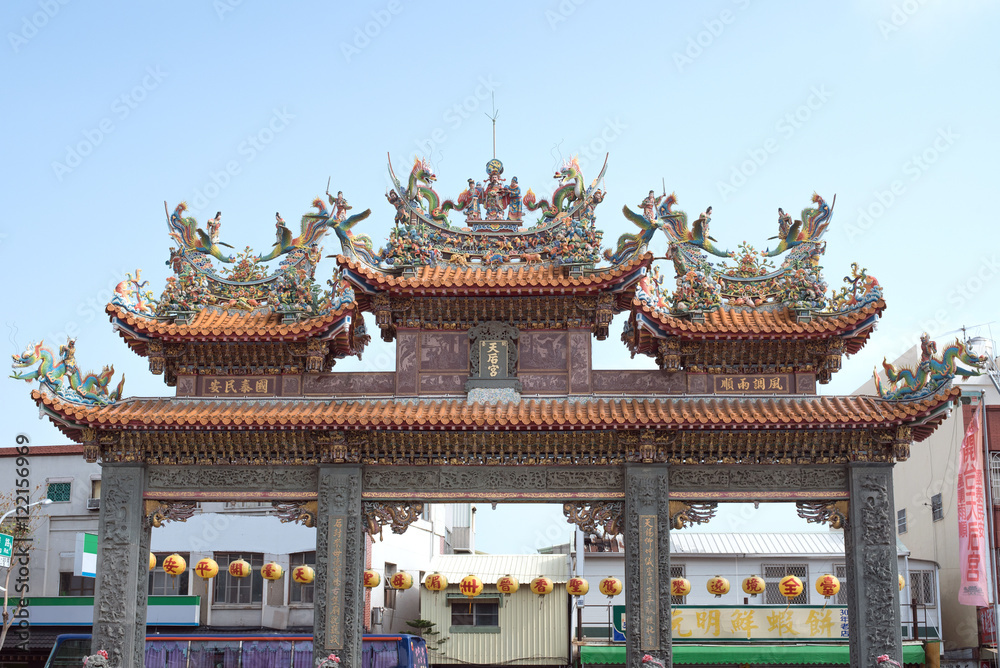 Decorated gate of Anping Matsu Temple in Tainan, Taiwan Decorated gate of Anping Matsu Temple in Tainan, Taiwan