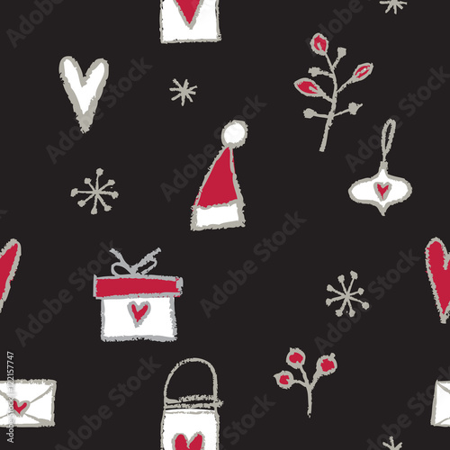 New year Seamless pattern. Hand drawn. Decorative background. © LeonART