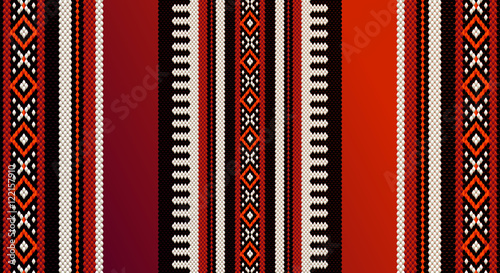 Red Theme Arabian Sadu Weaving Middle Eastern Traditional Rug Te