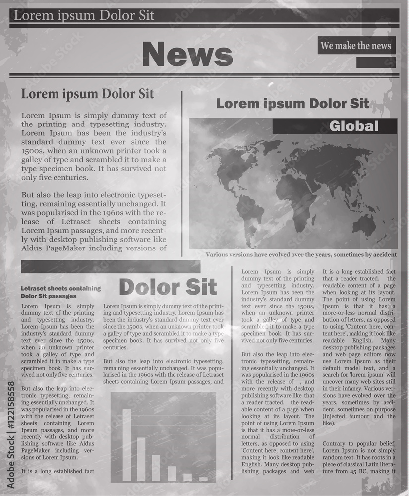 Fototapeta premium Newspaper news flat image