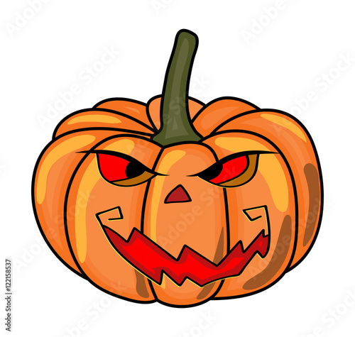 halloween creepy scary pumpkin vector symbol icon design.