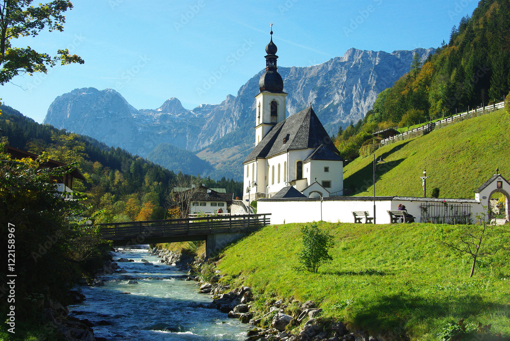 L'église de Ramsau bei Berchtesgaden et le Reiteralpe
