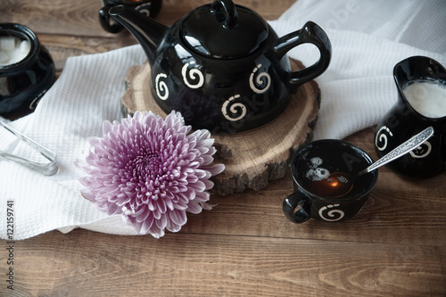 tea set on the table