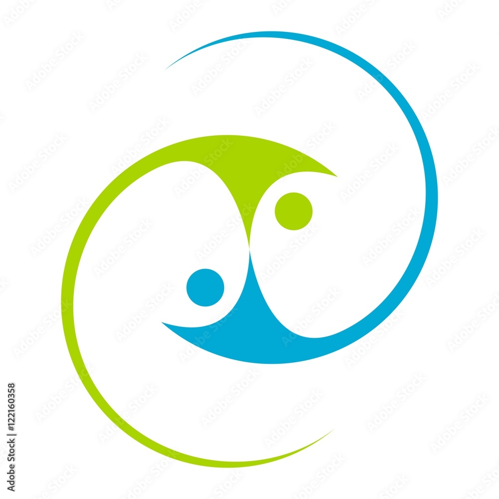 Abstract people cooperation - team work icon Abstract people cooperation - team work icon