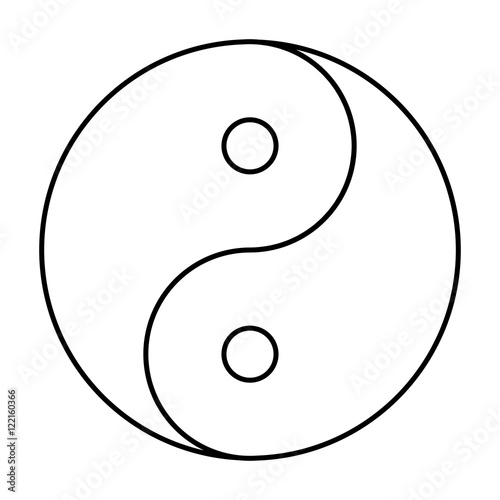 Yin Yang symbol black outline