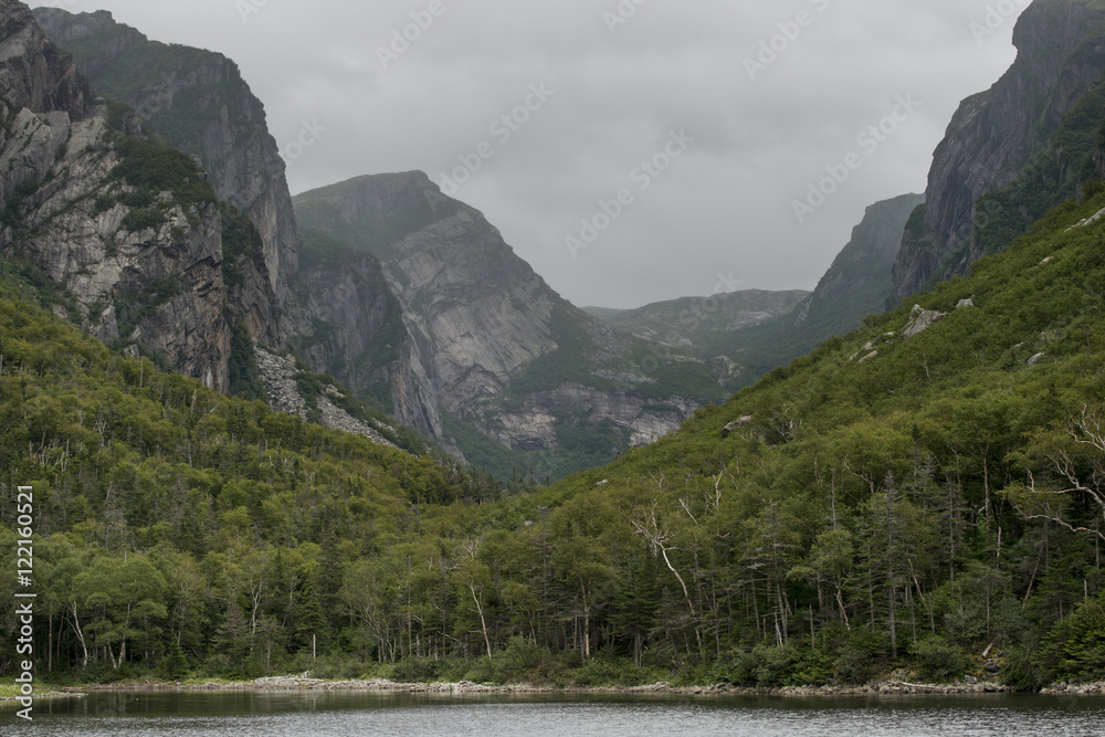 Fototapeta premium Western Brook Pond in Gros Morne National Park, Newfoundland and