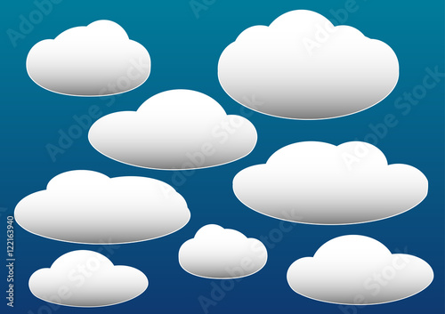 Vector illustration of clouds collection